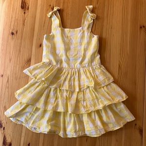 Girls yellow & white tank top dress